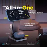 Stuffcool Rover 3 in 1 foldable aluminium Wireless charging station