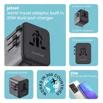 Stuffcool Jetset International Travel adapter with 20W type C PD charging