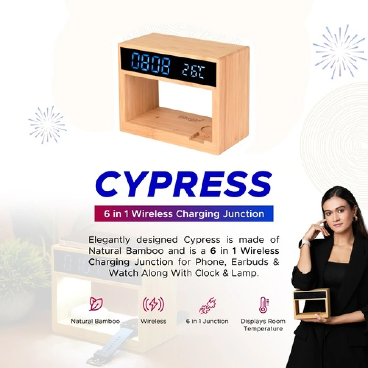 Cypress 6 in 1 Multifunction Wireless Charging Junction