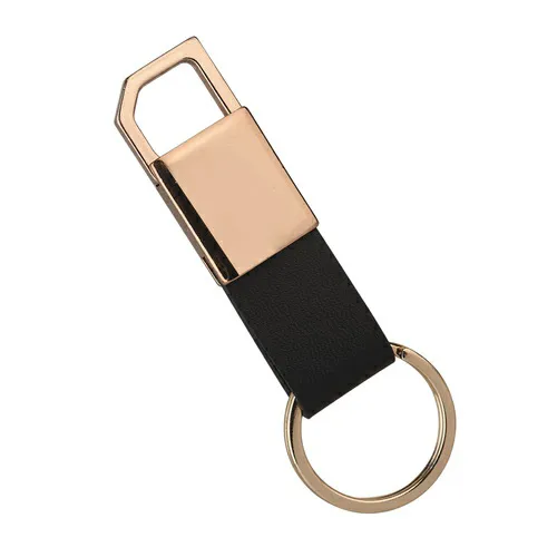 Black Leather Strap Metal 603-Keychain