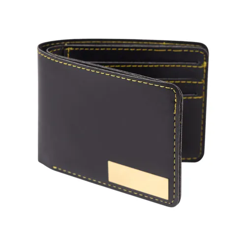 Venture Black Leather Finished Wallet
