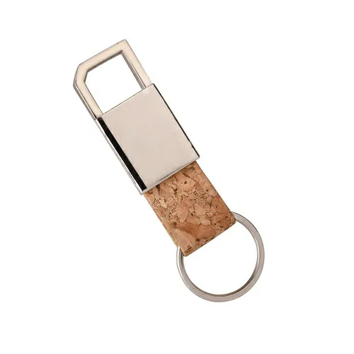 Mini Cork-finished Strap Metal 600- Keychain