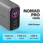 Stuffcool Nomad Pro 140W Multi Port GaN Fast Charger With World Travel Plugs