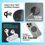 Stuffcool Revel Qi2 Certified Wireless charger with 20W Type C Wall Charger and fast charging C to C Cable COMBO KIT