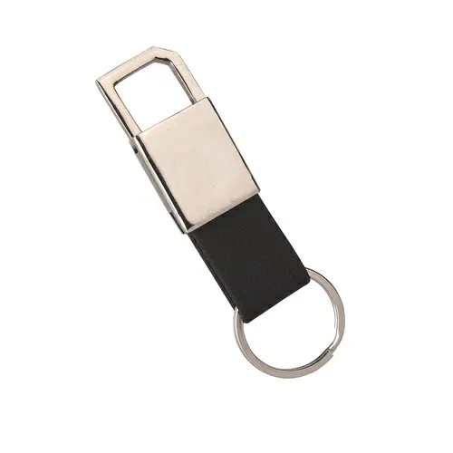 Mini Black Leather Strap Metal 600- Keychain